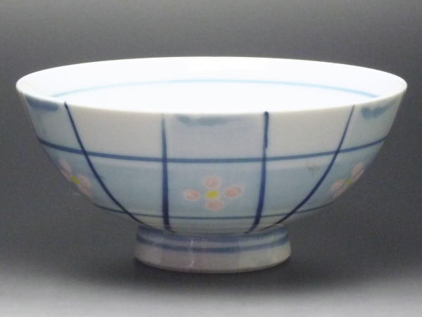 花格子　ご飯茶碗（中平）　[普段使いの食器]