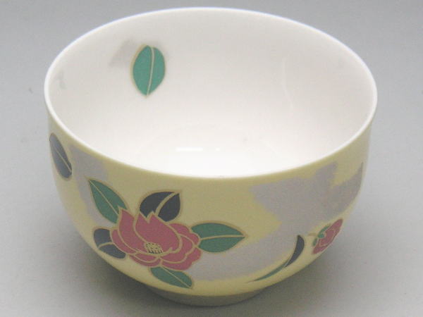 【B級品】カラー千茶(湯呑) イエロー/ツバキ...の紹介画像2