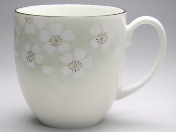 花ふぶき（緑） U型マグカップ 普段使いの食器