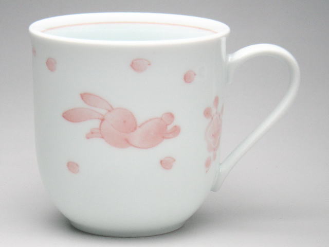 かるーいマグカップ　夢うさぎ（赤）　[普段使いの食器]