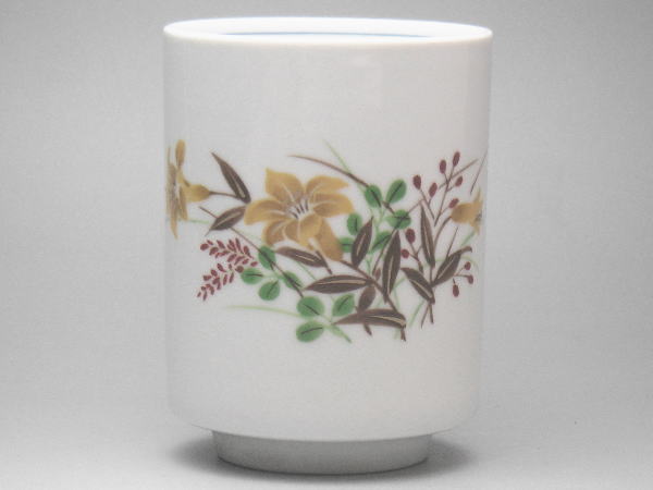 【B級品】ユリ　寿司湯呑　[普段使いの食器]