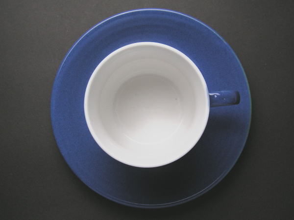 【B級品】ブルー　カップ＆ソーサー　[普段使いの食器]