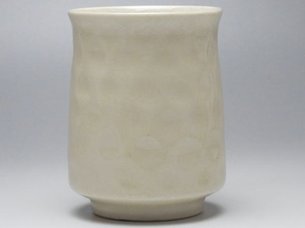 【B級品】凸凹　貫入イエロー反口湯呑み　[普段使いの食器]