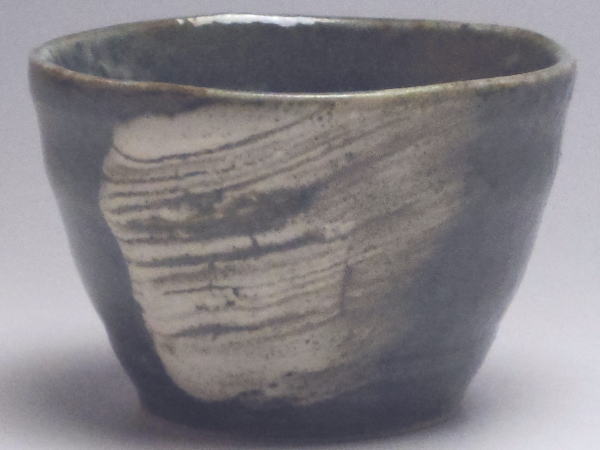 【B級品】青緑白刷毛25段々小鉢(φ75) [普段使いの食器]