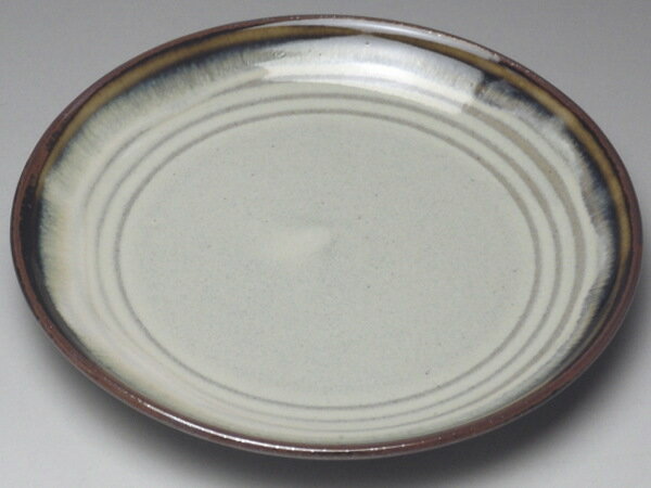 【B級品】淵天目黄白　土物丸皿　[普段使いの食器]