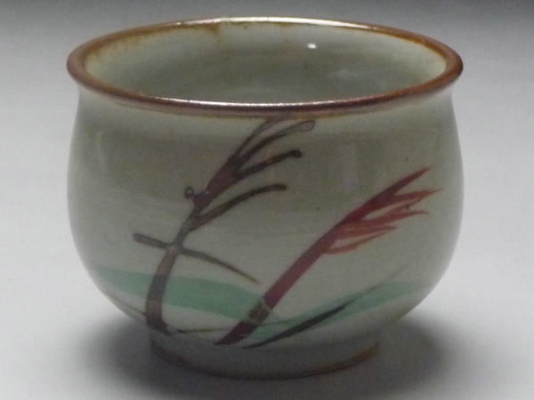 【B級品】刷毛目すすき絵 ぐい呑み [普段使いの食器]