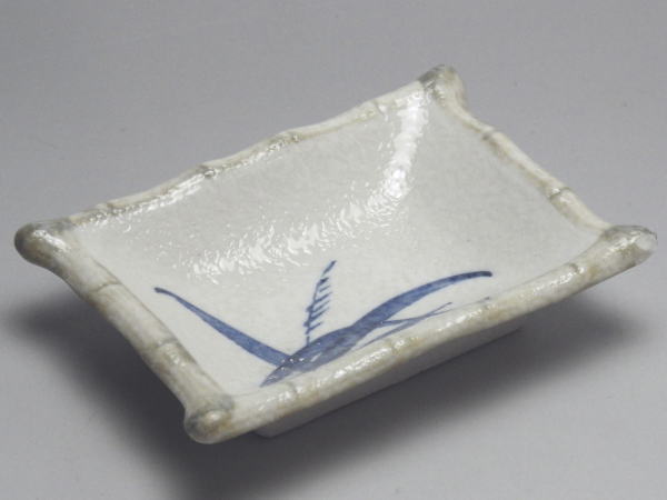 Mino Ware - 【B級品】芦　長角千代口(長辺97)　[普段使いの食器]