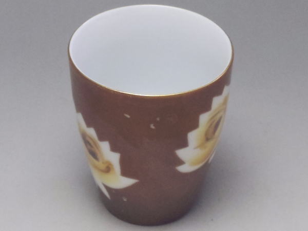 【C級品】茶巻バラ 長湯呑み(茶色の釉薬の、剥...の紹介画像2