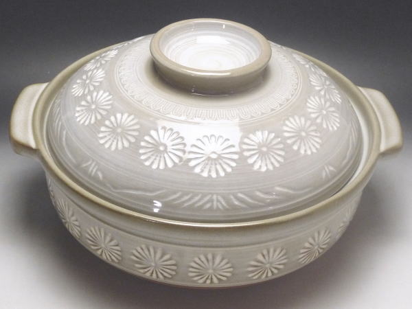 三島　9号土鍋（4～5人用）【日本製萬古焼土鍋】