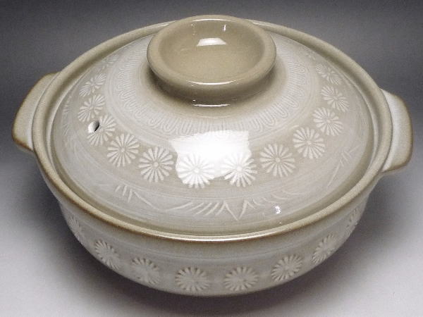 【B級品】三島　6号土鍋（一人用）【日本製萬古焼土鍋】