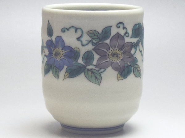 【B級品】二色花　六兵衛小寿司湯呑み　[普段使いの食器]