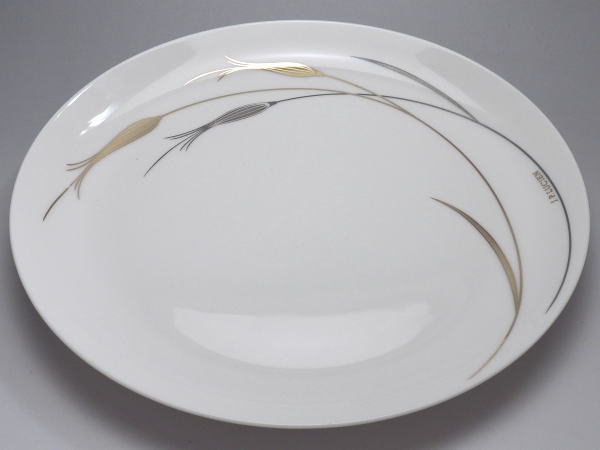【B級品】金銀稲穂　丸皿(φ233)　[普段使いの食器]