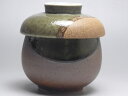 【B級品】織部掛け（D）　腰張り蒸し碗（茶碗蒸し）（本体：濃茶／蓋：薄茶）　[普段使いの食器]