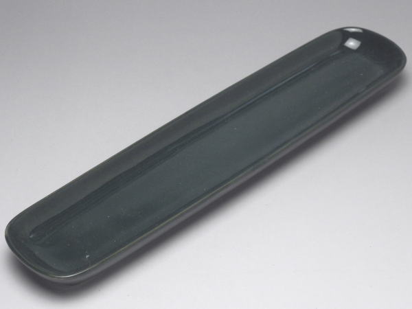 Mino Ware - 【B級品】ダークグリーン　長角細トレイ(長辺220)　[普段使いの食器]