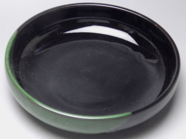 【B級品】緑掛天目 浅丸鉢(φ170) [普段使いの食器]