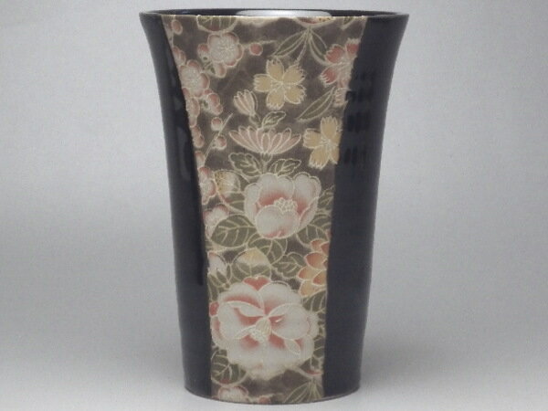 【B級品】天目ちりめん花園　大きな反口フリーカップ（商品毎に、絵柄のパターンは異なります。）　[普..