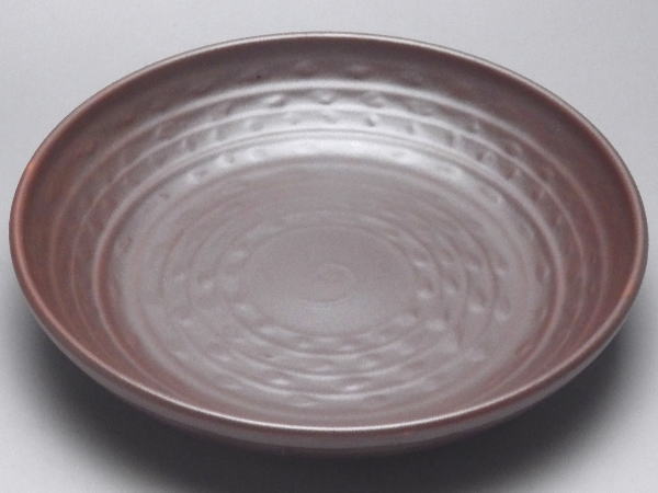 【B級品】鉄赤　丸皿(φ148)　[普段使いの食器]