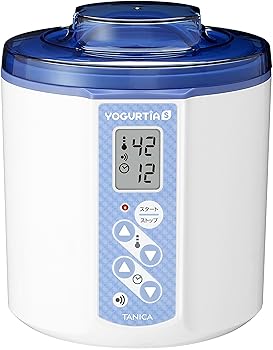【中古】TANICA 温度調節(25〜70℃) タイマー ブザー付ヨーグルトメーカー ヨーグルティアS 1200ml YS-01 (ブルー)