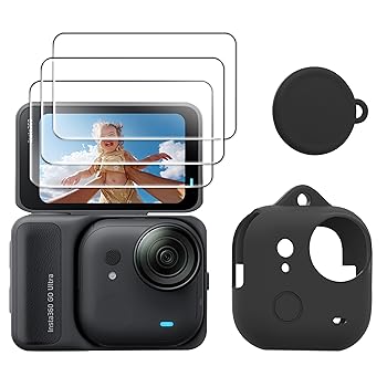 EXEMODE - 【中古】FiTSTILL INSTA 360 Go Ultra用保護セット、スクリーンプロテクター + シリコンケース + シリコンレンズプロテクター、INSTA 360 Go Ultra保護ア