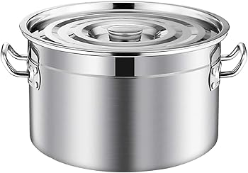 【中古】大容量ステンレス製Ih対応ストックポット - あらゆるタイプのコンロに対応...