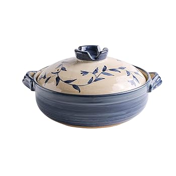 【中古】セラミックキャセロール、 Hot Pot Clay Pots Ceramic Black Dish Round S...