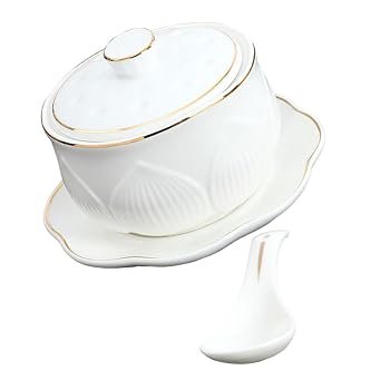 【中古】OUNONA 1 セット 蒸し ポット 磁器 シリアル ボウル 磁器 スープ 蒸し カ...