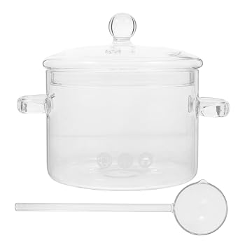 【中古】healvian 硼硅 ??? 蓋付 耐 具 付 スープ 磁 対応 家用 煮込み ラー 用スー