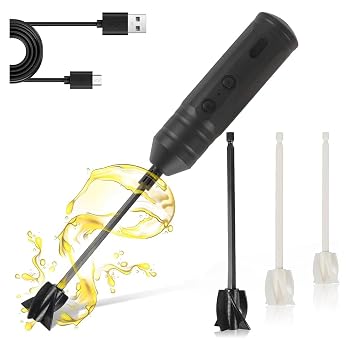 Aserate 電気コードレスエポキシ樹脂ミキサーセットキット - DIYクラフト用パドル4個付きエポキシ樹脂用充電式ハンドヘルドレジンミキサーセット