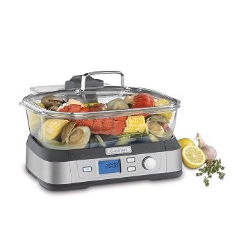【中古】Cuisinart ガラス製フードスチーマー 5段階プログラム済み 容量5リットル