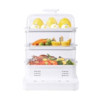 【中古】MORLU 電気蒸し器 卵蒸し器 電気 3段 スチームクッカー 22L 大容量 朝食用機械 24H予約タイマー 多機能 インテリジェント・デジタル・ディスプレイ 乾燥防止保護付き多機能スチーマー 家庭用 (ホワイト（プラスチック蒸気層）)【メーカー名】【メーカー型番】【ブランド名】MORLU スチームクッカー 【商品説明】MORLU 電気蒸し器 卵蒸し器 電気 3段 スチームクッカー 22L 大容量 朝食用機械 24H予約タイマー 多機能 インテリジェント・デジタル・ディスプレイ 乾燥防止保護付き多機能スチーマー 家庭用 (ホワイト（プラスチック蒸気層）)高品質：上部カバー：MORLU 厚い食品グレードのPC素材、成分がはっきりと見えます。蒸しラック: PP食品グレード蒸しラック、無毒、無臭、耐久性があります。クリアキャップ: ボトルグレードの PC 素材、BPA フリー。瞬間加熱・乾燥防止:MORLU 360°循環、瞬間均一加熱、香りを刺激し、肉汁を閉じ込め、肉の栄養と鮮度を保ちます。安全性を確保するためのインテリジェントな乾燥防止燃焼。一家に一台の必需品。24時間予約タイミング・2H保温:MORLU 朝食の予約、前日の夜の食材仕込み、予約時間を選ぶだけで、翌朝手軽に楽しめる電気蒸し器が調理してくれる電気蒸し器です。それはあなたのために良い朝食です。 2H保温で、寒い時期の冷やしも怖くなく、夜帰宅しても温かいものが食べられます。瞬間加熱：MORLU 瞬間的かつ均一な加熱、香りを刺激し、肉汁を閉じ込め、肉の栄養と鮮度を維持します。インテリジェントな空焚き防止機能により安全性が確保されます。幅広い用途：MORLU 3層を自由に組み合わせて1人以上のニーズを満たすことができ、多機能な電気スチーマーは、レストラン、バー、カフェ、ホテル、家庭で理想的な存在になっています。当店では初期不良に限り、商品到着から7日間は返品を 受付けております。お問い合わせ・メールにて不具合詳細をご連絡ください。他モールとの併売品の為、完売の際はキャンセルご連絡させて頂きます。中古品の商品タイトルに「限定」「初回」「保証」「DLコード」などの表記がありましても、特典・付属品・帯・保証等は付いておりません。電子辞書、コンパクトオーディオプレーヤー等のイヤホンは写真にありましても衛生上、基本お付けしておりません。※未使用品は除く品名に【import】【輸入】【北米】【海外】等の国内商品でないと把握できる表記商品について国内のDVDプレイヤー、ゲーム機で稼働しない場合がございます。予めご了承の上、購入ください。掲載と付属品が異なる場合は確認のご連絡をさせて頂きます。ご注文からお届けまで1、ご注文⇒ご注文は24時間受け付けております。2、注文確認⇒ご注文後、当店から注文確認メールを送信します。3、お届けまで3〜10営業日程度とお考えください。4、入金確認⇒前払い決済をご選択の場合、ご入金確認後、配送手配を致します。5、出荷⇒配送準備が整い次第、出荷致します。配送業者、追跡番号等の詳細をメール送信致します。6、到着⇒出荷後、1〜3日後に商品が到着します。　※離島、北海道、九州、沖縄は遅れる場合がございます。予めご了承下さい。お電話でのお問合せは少人数で運営の為受け付けておりませんので、お問い合わせ・メールにてお願い致します。営業時間　月〜金　11:00〜18:00★お客様都合によるご注文後のキャンセル・返品はお受けしておりませんのでご了承ください。0