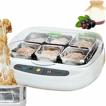 【中古】自動納豆発酵器、3.5L電気サーモスタットヨーグルト発酵機、6つのステンレ...