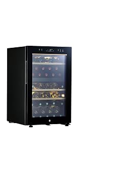 【中古】ハイアール(Haier) 108L 42本収納可能ワインセラー JQ-F108A(K) 2室2温構造 3層ガラス 自動加湿機能 赤も白も同時に最適な温度