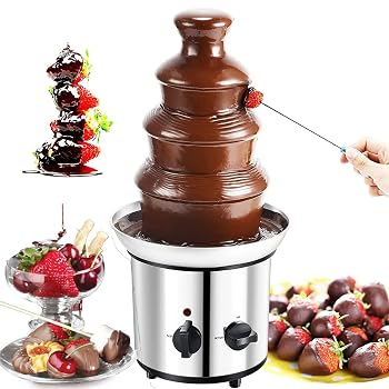 【中古】チョコレートファウンテンフォンデュラージセット、ホットメルティングポ...