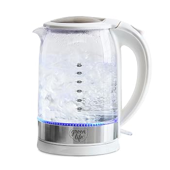 【中古】GreenLife (グリーンライフ) Quik&EZ 1.7リットル ケトル ワンタッチで簡単加熱 急速加熱 フィルター注ぎ口 LEDベース 自動遮断 コードレス給仕 コーヒー紅茶 ホワイト【メーカー名】【メーカー型番】【ブランド名】GreenLife 電気ケトル 【商品説明】GreenLife (グリーンライフ) Quik&EZ 1.7リットル ケトル ワンタッチで簡単加熱 急速加熱 フィルター注ぎ口 LEDベース 自動遮断 コードレス給仕 コーヒー紅茶 ホワイトフィルター付き注ぎ口: 幅広のV字型のフィルター付き注ぎ口で、簡単にきれいに注げます。熱衝撃耐性: 丈夫なボディは、熱すぎるから冷たすぎる水温の急激な変化に耐えることができます。開けやすい蓋: 蓋はボタンを押すだけで開きます。素早く加熱: 電子レンジよりも速く、コンロよりも簡単です。保護ハンドル: 保護シールドが手をガラスから遠ざけます。当店では初期不良に限り、商品到着から7日間は返品を 受付けております。お問い合わせ・メールにて不具合詳細をご連絡ください。他モールとの併売品の為、完売の際はキャンセルご連絡させて頂きます。中古品の商品タイトルに「限定」「初回」「保証」「DLコード」などの表記がありましても、特典・付属品・帯・保証等は付いておりません。電子辞書、コンパクトオーディオプレーヤー等のイヤホンは写真にありましても衛生上、基本お付けしておりません。※未使用品は除く品名に【import】【輸入】【北米】【海外】等の国内商品でないと把握できる表記商品について国内のDVDプレイヤー、ゲーム機で稼働しない場合がございます。予めご了承の上、購入ください。掲載と付属品が異なる場合は確認のご連絡をさせて頂きます。ご注文からお届けまで1、ご注文⇒ご注文は24時間受け付けております。2、注文確認⇒ご注文後、当店から注文確認メールを送信します。3、お届けまで3〜10営業日程度とお考えください。4、入金確認⇒前払い決済をご選択の場合、ご入金確認後、配送手配を致します。5、出荷⇒配送準備が整い次第、出荷致します。配送業者、追跡番号等の詳細をメール送信致します。6、到着⇒出荷後、1〜3日後に商品が到着します。　※離島、北海道、九州、沖縄は遅れる場合がございます。予めご了承下さい。お電話でのお問合せは少人数で運営の為受け付けておりませんので、お問い合わせ・メールにてお願い致します。営業時間　月〜金　11:00〜18:00★お客様都合によるご注文後のキャンセル・返品はお受けしておりませんのでご了承ください。0