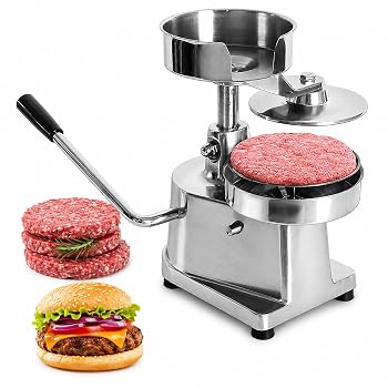 【中古】業務用バーガーパティメーカー、パティペーパー1000枚付き、頑丈なハンバ...