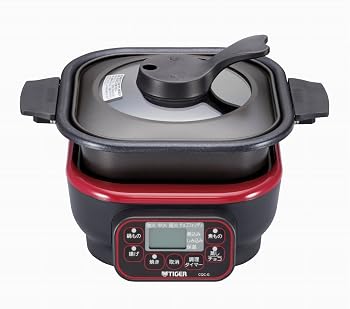 【中古】TIGER マイコンテーブルクッカー レッド CQC-G070-R【メーカー名】【メーカー型番】【ブランド名】タイガー魔法瓶(TIGER) 低温調理器 【商品説明】TIGER マイコンテーブルクッカー レッド CQC-G070-R本体サイズ(約):幅28.5×奥行24×高さ19.6cm本体重量:約2.6kg素材・材質:本体=フェノール、ふた=強化ガラス・アルミ、ふたトッテ=SPS、本体・蒸しプレートトッテ=ポリプロピレン、深なべ・蒸しプレート=アルミ、深なべトッテ=SPS生産国:中国電源:AC100V当店では初期不良に限り、商品到着から7日間は返品を 受付けております。お問い合わせ・メールにて不具合詳細をご連絡ください。他モールとの併売品の為、完売の際はキャンセルご連絡させて頂きます。中古品の商品タイトルに「限定」「初回」「保証」「DLコード」などの表記がありましても、特典・付属品・帯・保証等は付いておりません。電子辞書、コンパクトオーディオプレーヤー等のイヤホンは写真にありましても衛生上、基本お付けしておりません。※未使用品は除く品名に【import】【輸入】【北米】【海外】等の国内商品でないと把握できる表記商品について国内のDVDプレイヤー、ゲーム機で稼働しない場合がございます。予めご了承の上、購入ください。掲載と付属品が異なる場合は確認のご連絡をさせて頂きます。ご注文からお届けまで1、ご注文⇒ご注文は24時間受け付けております。2、注文確認⇒ご注文後、当店から注文確認メールを送信します。3、お届けまで3〜10営業日程度とお考えください。4、入金確認⇒前払い決済をご選択の場合、ご入金確認後、配送手配を致します。5、出荷⇒配送準備が整い次第、出荷致します。配送業者、追跡番号等の詳細をメール送信致します。6、到着⇒出荷後、1〜3日後に商品が到着します。　※離島、北海道、九州、沖縄は遅れる場合がございます。予めご了承下さい。お電話でのお問合せは少人数で運営の為受け付けておりませんので、お問い合わせ・メールにてお願い致します。営業時間　月〜金　11:00〜18:00★お客様都合によるご注文後のキャンセル・返品はお受けしておりませんのでご了承ください。0