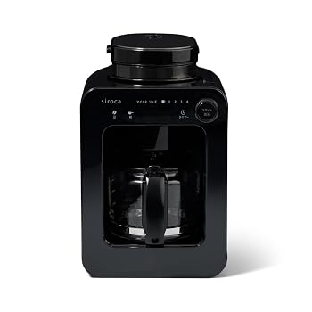 【中古】シロカ 全自動コーヒーメーカー SC-A271 ブラック｜豆・粉対応 ミル内蔵 2種類テイスト タイマー予約機能 保温機能搭載 タッチパネル式 コンパク