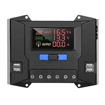 【中古】ソーラーコントローラー 12V/24V MPTP 20A 30A デュアルUSB LCDディスプレ...