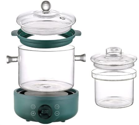 【中古】SUNCN 1.5L電気シチューカップ、おかゆアーティファクト、ツバメの巣シチューカップ、スープシチュー、防水シチューポット、おかゆホーム グリー