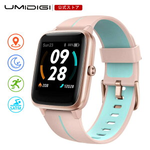 【UMIDIGI公式】スマートウォッチ Uwatch3 GPS 5ATM 防水 GPS搭載 心拍計 歩数計 活動量計 1.3インチ大画面 レディース 腕時計 日本語 着信通知 睡眠測定 生理周期 文字盤画面カスタマイズ iphone&android 対応 ユミディジ 技適マーク メーカー保証 ローズゴールド