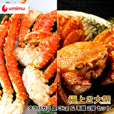 豪華海産物 特別品 海夢限定 タラバガニ 足 3kg ＆ 毛蟹 2尾 セット