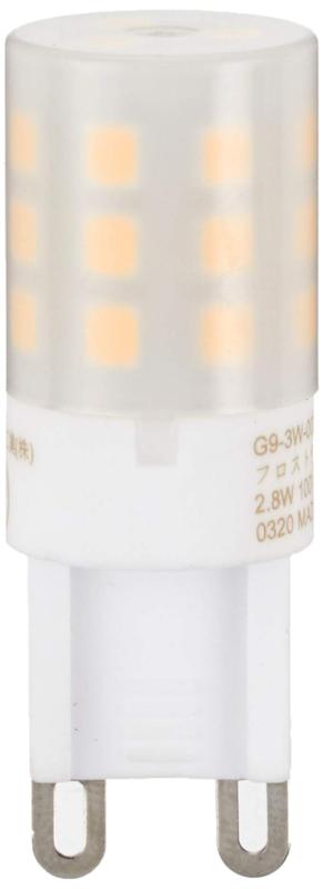 東京メタル工業（株） G9 LEDランプ フロスト G9-3W-002F-TM 電球色 小消費電力:2.8 wattsライトソース:LEDAC100V2.8W口金G9 全光束270lm フロストPSE取得済み 寿命25000色温度3000K密閉器具 断熱材施工器具 使用不可 調光不可