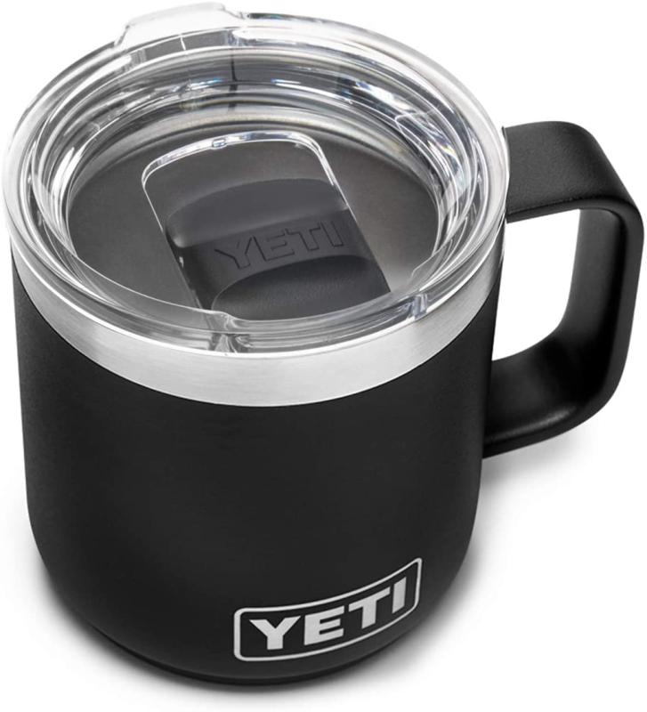 YETI(イエティ) 各色、豊富なカラー ステンレス鋼 ランブラー 10oz(296ml)保温保冷 マグカップ ふた付(マグネット、スライド式) (ブラック) ...