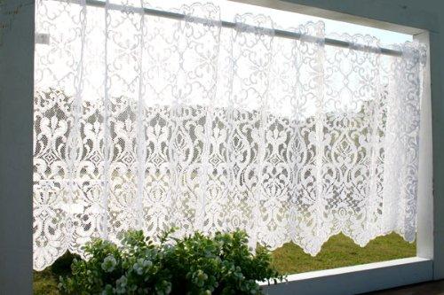 乐天商城 - カフェカーテン おしゃれ かわいい 北欧 Sunnyday Fabric 麻混シトロン リーフ柄 ナチュラル 約幅145cmx丈70cm