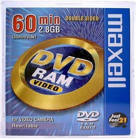 maxell ビデオカメラ用8cmDVD-RAM DRMS-V28R.1P カートリッジタイプ 両面2.8GB/60分