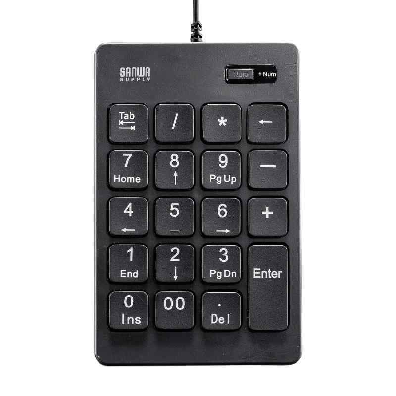樂天商城 - サンワサプライ テンキー 有線USB 抗菌(JIS Z2801準拠) アイソレーションキー ブラック NT-25UBK