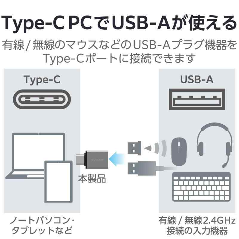 エレコム USB-A to C変換アダプタ コンパクトサイズ Type-C変換 USB2.0 480Mbps Macbook ブラック M-AFCMADBK