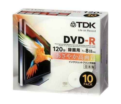 樂天商城 - TDK 録画用DVD-R ホワイトワイドプリンタブル 1-8倍速 日本製 5mmスリムケース 10枚パック DR120PWB10U