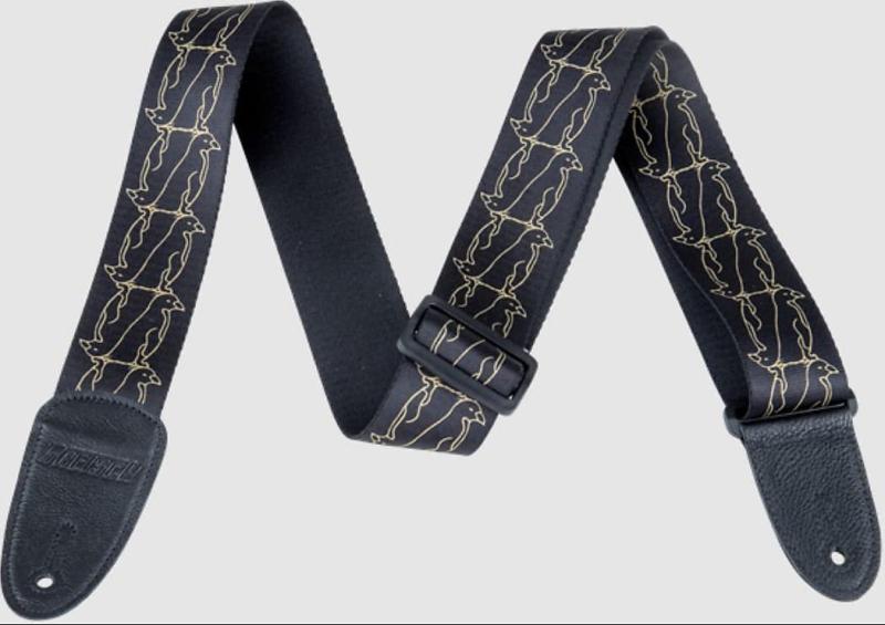 樂天商城 - GRETSCH Double Penguins Strap Black/Gold ギターストラップ グレッチ