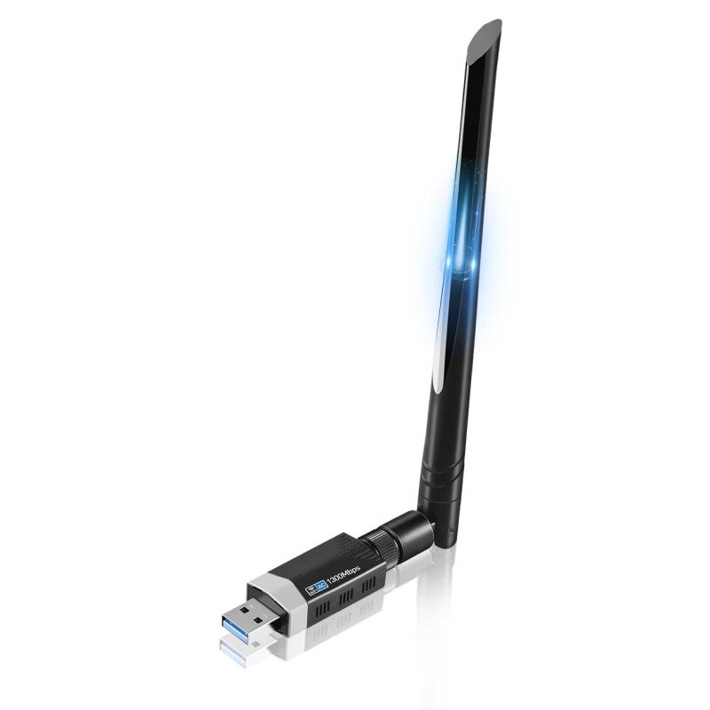 WiFi 無線LAN 子機 Sungale 1300Mbps 無線lanアダプタ USB3.0 WIFIアダプター 5dBi 高速通信 デュアルバンド 2.4Ghz/5Ghz 802.11AC Windows11/10 / 8.1/8/7/ XP/Vis